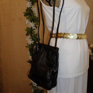 Vintage Tino Black Leather Shoulder Bag